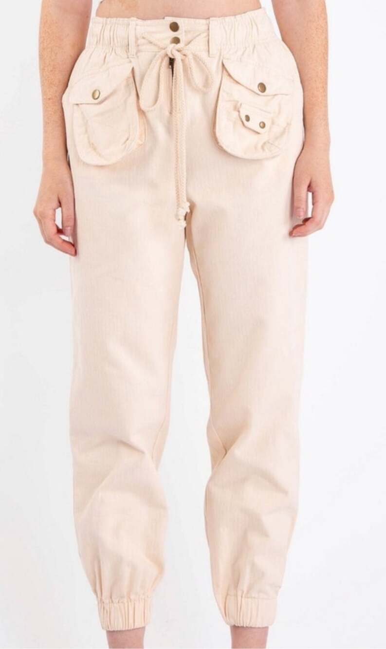 Blue velvet Berlin NWT Small Cargo jogger Beige Khaki 100% Cotton